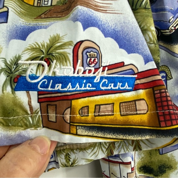 Pacific Legend Hawaiian Style Travel Route 66 Men's Graphic Button Up Shirt - Picture 2 of 12